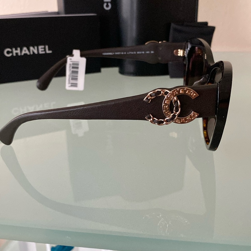 NIB Auth CHANEL dress BUTTERFLY SUNGLASSES/glasses/frame Ref.5457QA C714/3 ITALY - Picture 8 of 14